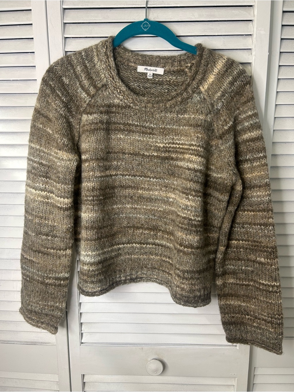 Madewell Women's Striped Knit Sweater - Cream Brown Size XS